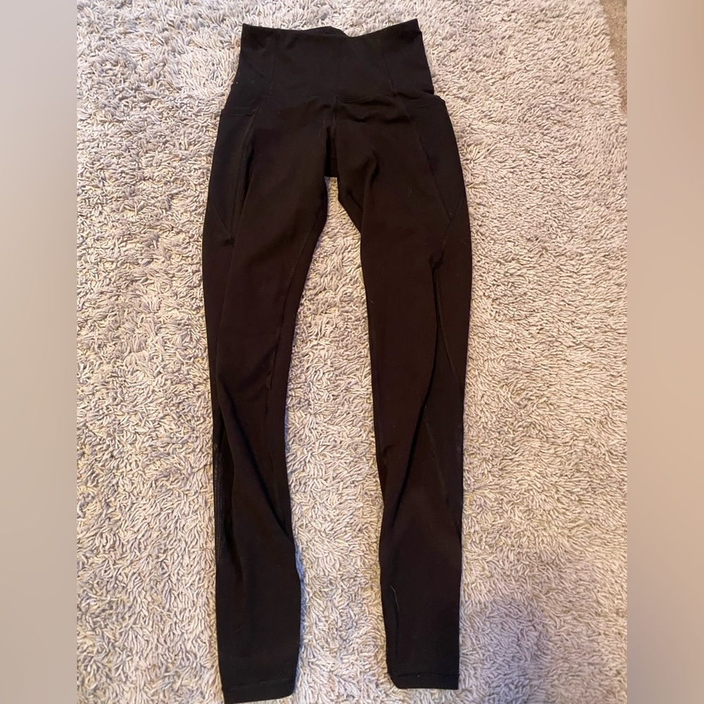 Black leggings mesh on side